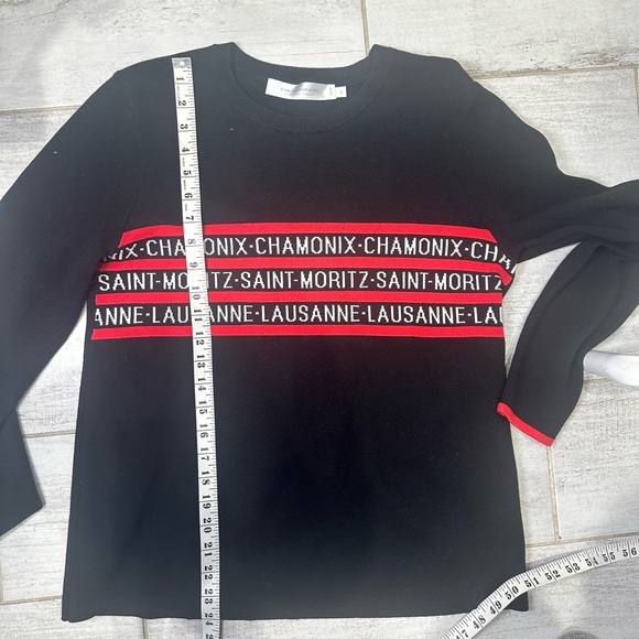 Simons Contemporaine Chamonix Saint-Moritz Lausanne Graphic Sweater Black & Red - Picture 3 of 6